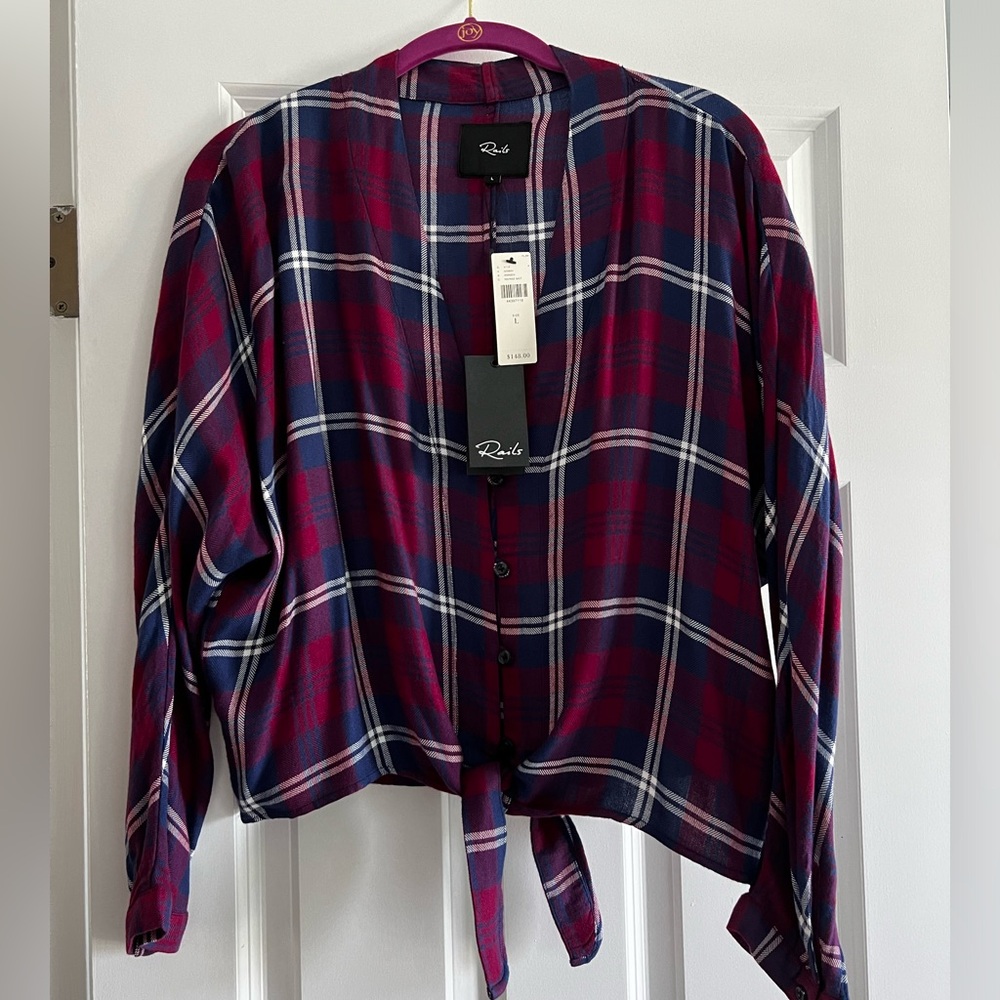Cropped/Tie Rails flannel shirt size large